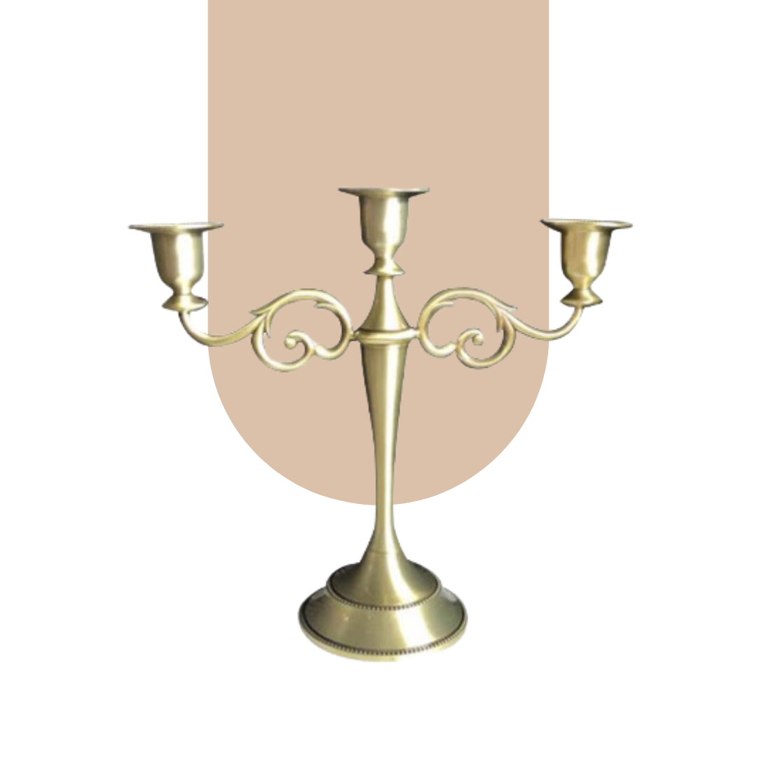  Royal Candle Holder Brass - 3 Holder